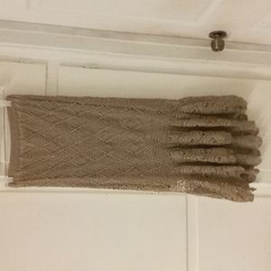 Cami olive green crochet midi pencil skirt with stretchy lining size small